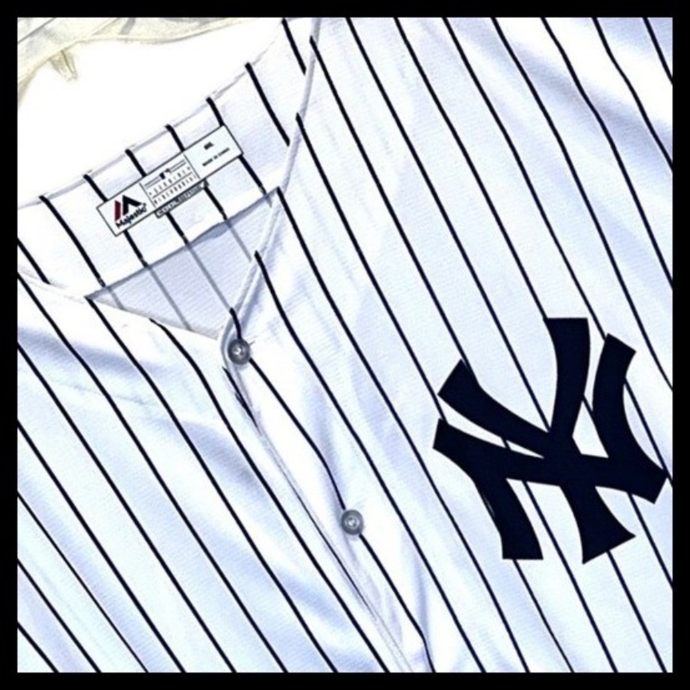 6XL Majestic New York NY Yankees MLB Jersey Pinstripe Cool Base 6XL BLANK